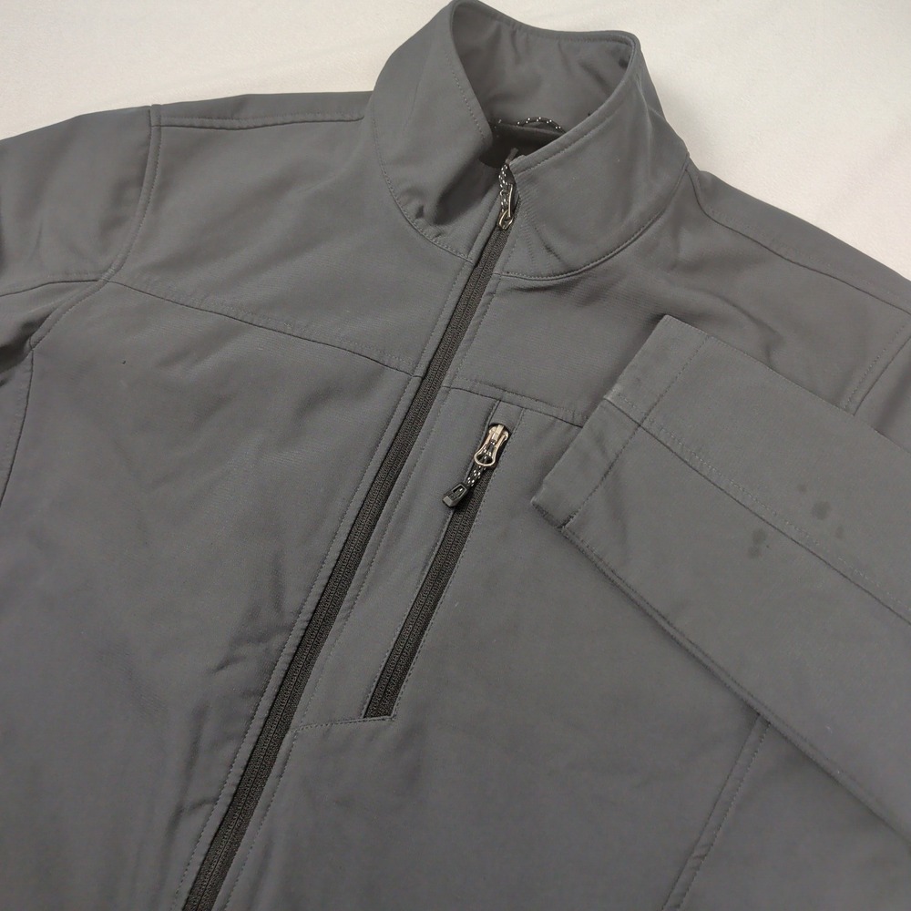 Minimalist Utility Mens Softshell Jacket Gray Full Zip Fleece Lined Size L 42-44